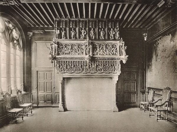 Fireplace in Town Hall, Courtrai, Belgium