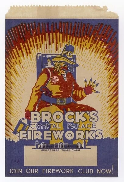 Fireworks Bag. Paper bag promoting Brocks Crystal Palace Fireworks
