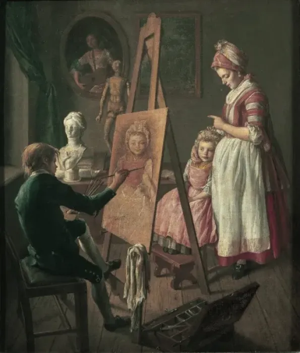 Framed Print : FIRSOV, Ivan Ivanovich (1733-1785). A Young Painter Framed Print : FIRSOV, Ivan Ivanovich (1733-1785). A Young Painter