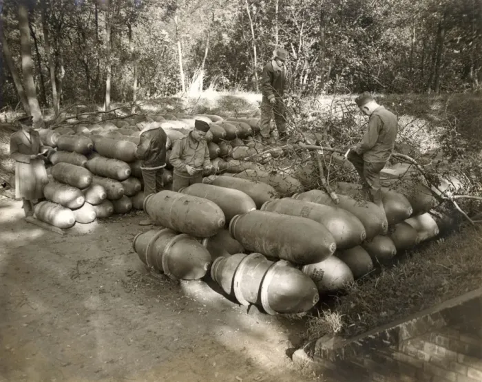 Framed Print : Some of the first American-made bombs to arrive Framed Print : Some of the first American-made bombs to arrive