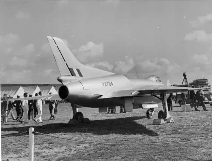 Framed Print : The first Avro 707B VX784 at Farnborough in September 1949 Framed Print : The first Avro 707B VX784 at Farnborough in September 1949