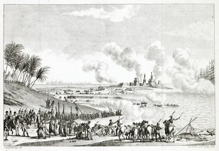 Framed Print : First battle of ABUKIR - Mustapha Pashas Turkish army is completely overwhelmed by a Framed Print : First battle of ABUKIR - Mustapha Pashas Turkish army is completely overwhelmed by a