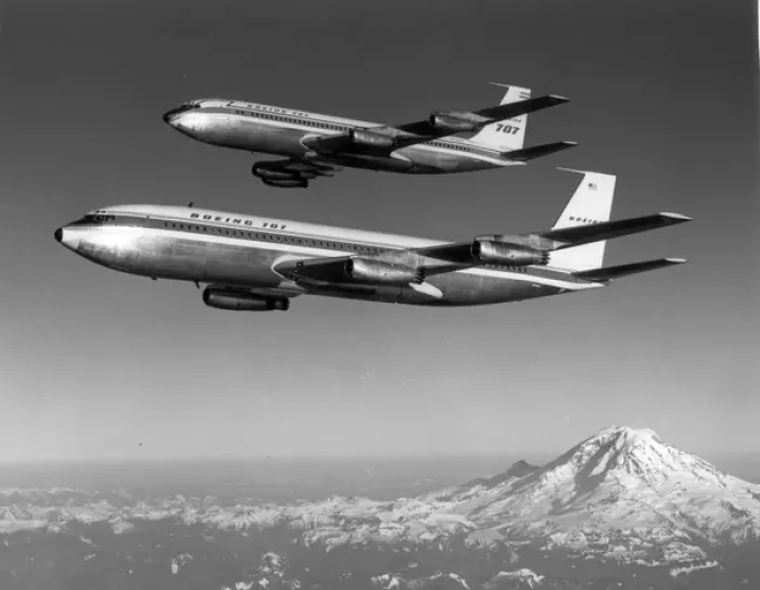 Framed Print : The first and third Boeing 707-121s N708PA and N709PA Framed Print : The first and third Boeing 707-121s N708PA and N709PA