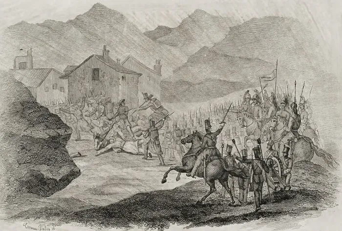 Framed Print : First Carlist War (1833-1840). Battle of Nazar and Asarta Framed Print : First Carlist War (1833-1840). Battle of Nazar and Asarta