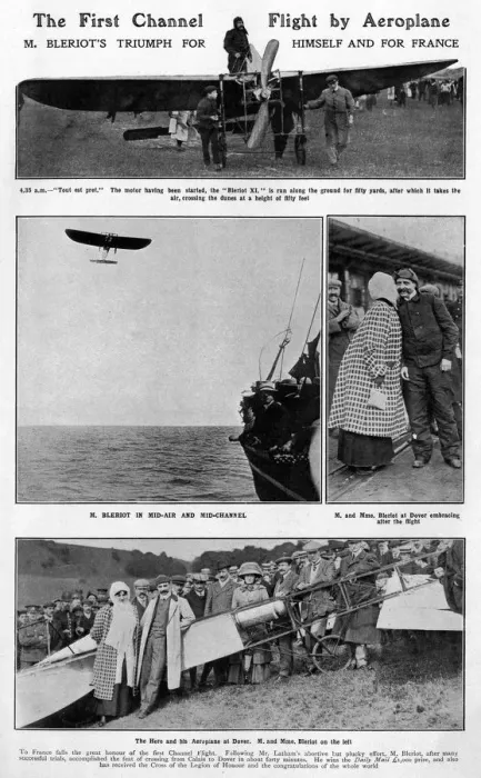 Framed Print : The First Channel Flight by Bleriot Framed Print : The First Channel Flight by Bleriot