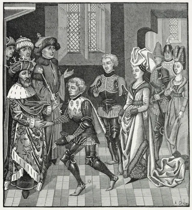 Framed Print : FIRST CRUSADE Reception of Gautier-sans- Avoir by the King of Hungary Framed Print : FIRST CRUSADE Reception of Gautier-sans- Avoir by the King of Hungary