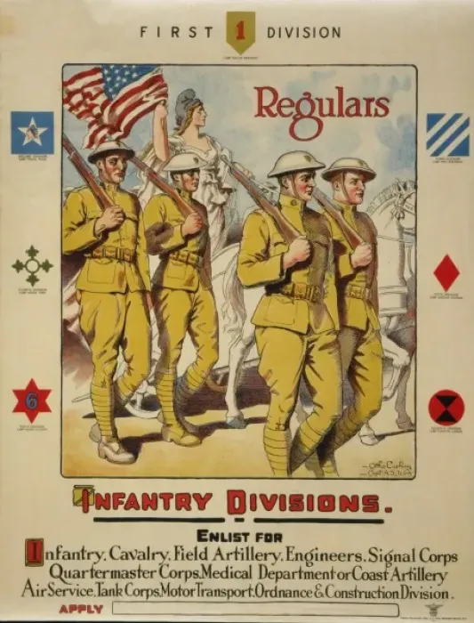 Framed Print : First division, regulars - Infantry divisions - Enlist for i Framed Print : First division, regulars - Infantry divisions - Enlist for i