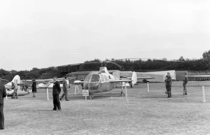 Framed Print : The first Fairey Gyrodyne G-AIKF at the SBAC exhibition Framed Print : The first Fairey Gyrodyne G-AIKF at the SBAC exhibition