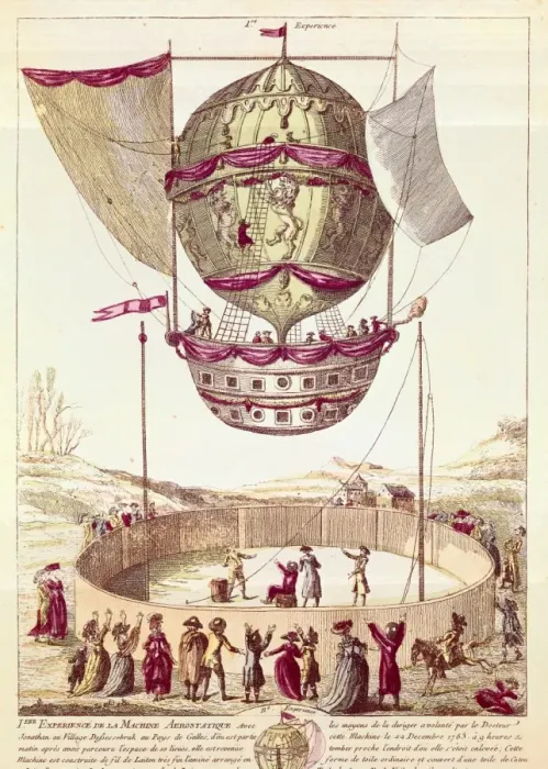 Framed Print : First flight of a hot-air balloon on 22th December Framed Print : First flight of a hot-air balloon on 22th December