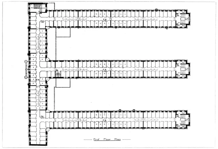 Framed Print : First Floor Plan, Rowton House, Camden, London Framed Print : First Floor Plan, Rowton House, Camden, London