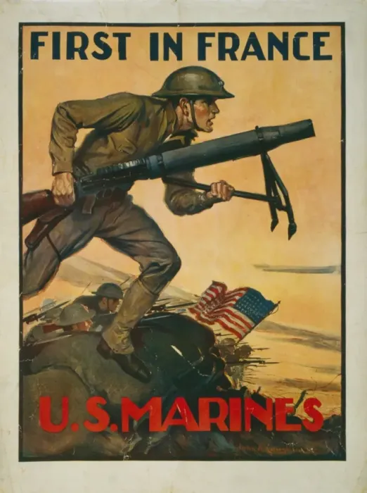 Framed Print : First in France - US Marines Framed Print : First in France - US Marines