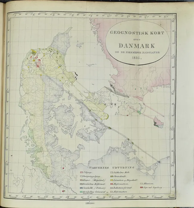 Framed Print : First geological map of Denmark (Forchhammer 1835) Framed Print : First geological map of Denmark (Forchhammer 1835)