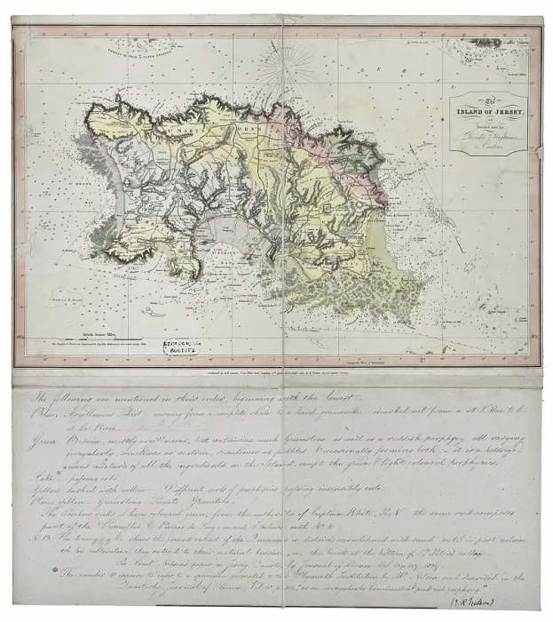 Framed Print : First geological map of Jersey [c.1828]