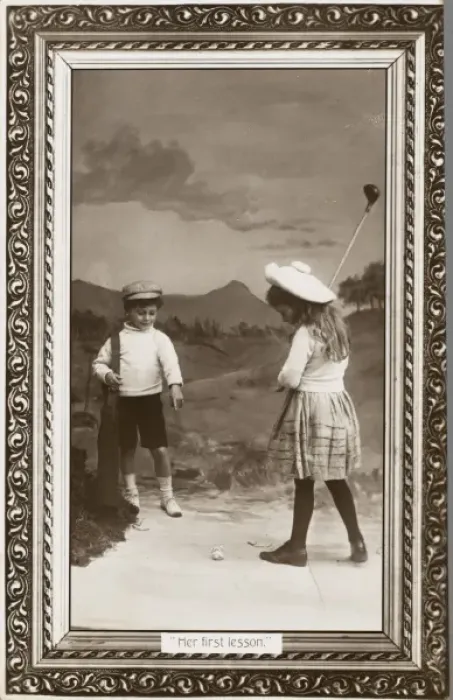 Framed Print : First Golf Lesson Framed Print : First Golf Lesson