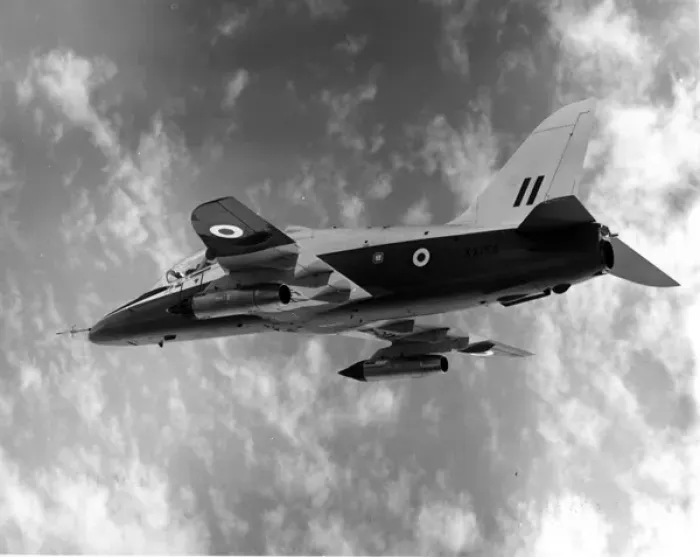 Framed Print : The first Hawk XX154 armed with Matra 155 rocket pods Framed Print : The first Hawk XX154 armed with Matra 155 rocket pods