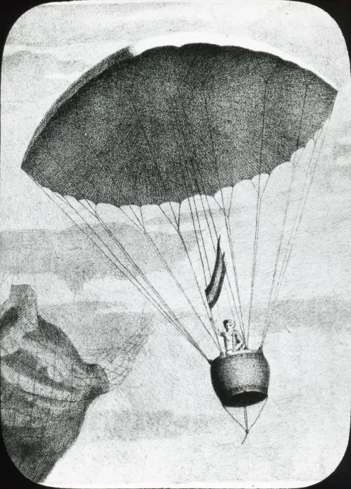 Framed Print : First human parachute descent by Garnerin, 1797 Framed Print : First human parachute descent by Garnerin, 1797