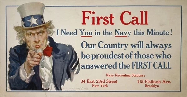 First call - I need you in the Navy this minute! Our country
