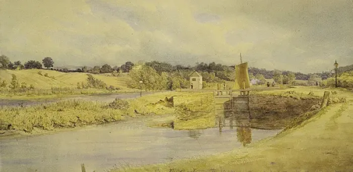 Framed Print : The First Lock on the Lagan Framed Print : The First Lock on the Lagan