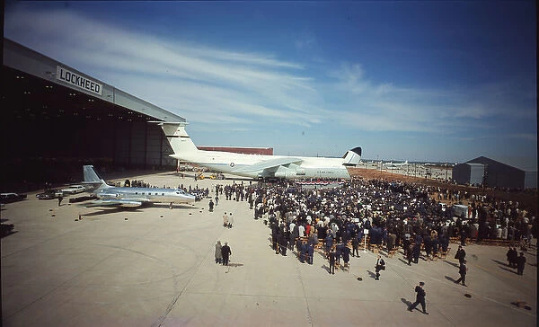 The first Lockheed C-5A Galaxy, 66-8303, is rolled out a?
