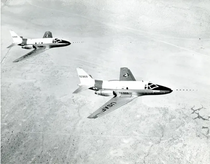 Framed Print : The first two production North American T-39A Sabreliner?