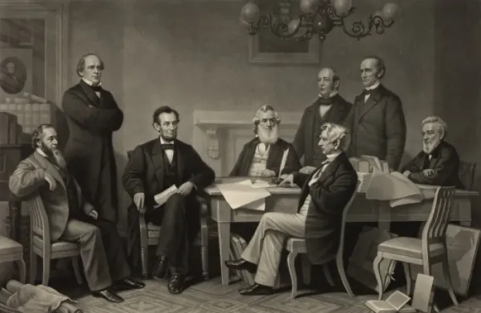 Framed Print : The first reading of the Emancipation Proclamation before th Framed Print : The first reading of the Emancipation Proclamation before th