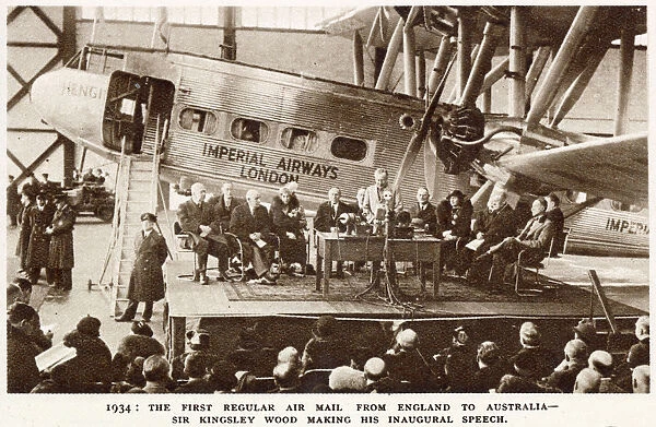 First regular air mail, England to Australia 1934