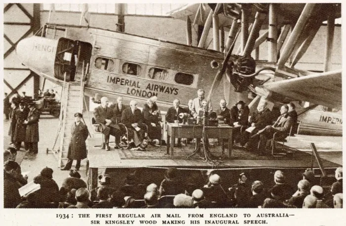 Framed Print : First regular air mail, England to Australia 1934 Framed Print : First regular air mail, England to Australia 1934