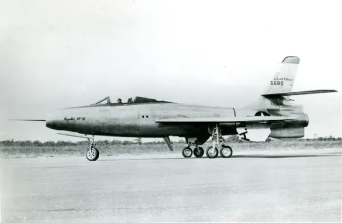 Framed Print : The first Republic XF-91 Thunderceptor, 46-680