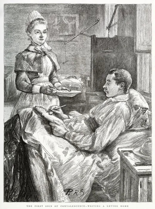 Framed Print : The first sign of convalescence. Date: 1892