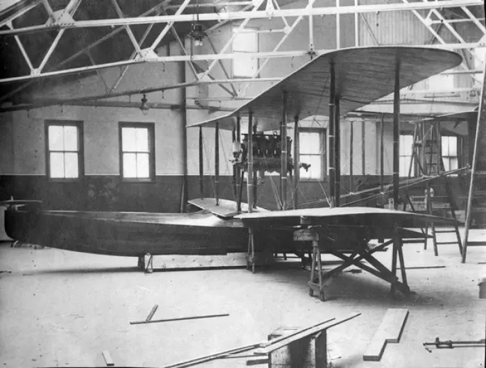 Framed Print : The first Sopwith Bat Boat I under construction Framed Print : The first Sopwith Bat Boat I under construction