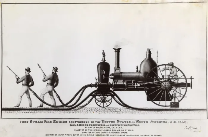 Framed Print : First Steam Fire Engine, USA Framed Print : First Steam Fire Engine, USA