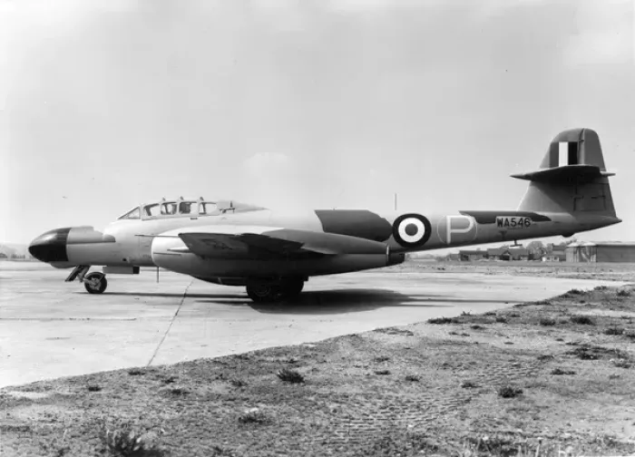 Framed Print : The first true prototype of the Gloster Meteor NF11 WA546 Framed Print : The first true prototype of the Gloster Meteor NF11 WA546