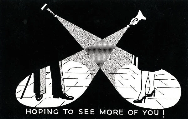First World War - Blackout cartoon postcard