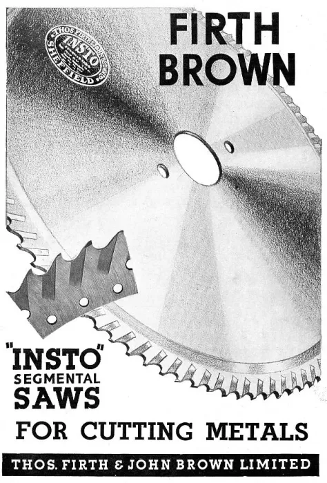 Framed Print : Firth-Brown Insto Sgemental Metal Cutting Saws 1943 Framed Print : Firth-Brown Insto Sgemental Metal Cutting Saws 1943