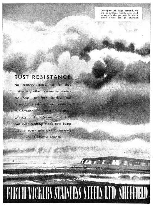 Framed Print : Firth-Vickers Stainless Steels 1942 Framed Print : Firth-Vickers Stainless Steels 1942