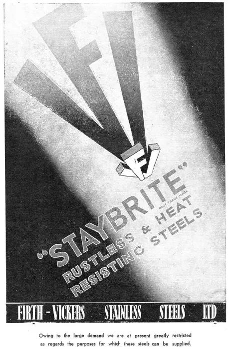 Framed Print : Firth-Vickers Staybrite Stainless Steels Framed Print : Firth-Vickers Staybrite Stainless Steels