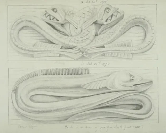Framed Print : Fish and eel design