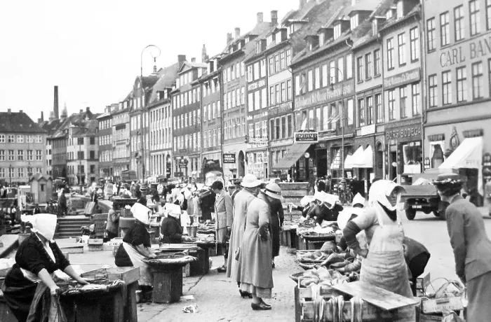 Framed Print : Fish market Copenhagen Denmark in the 1930s Framed Print : Fish market Copenhagen Denmark in the 1930s