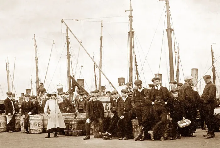 Framed Print : Fish Quay, Blyth, Northumberland early 1900's