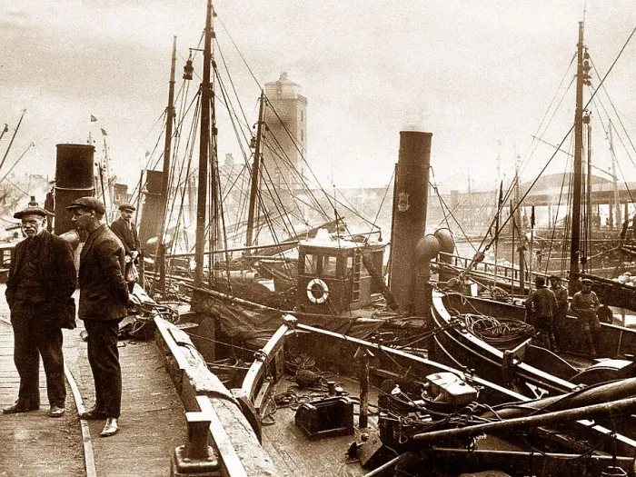 Framed Print : Fish Quay, North Shields early 1900's Framed Print : Fish Quay, North Shields early 1900's
