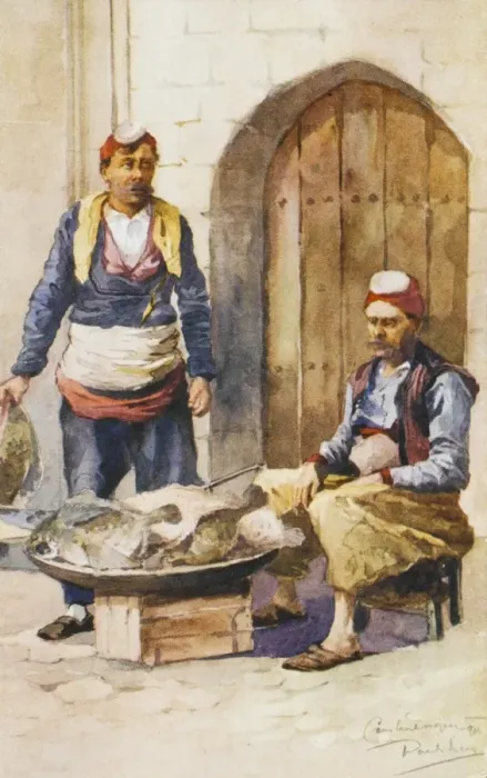 Framed Print : Fish Salesmen, Constantinople Framed Print : Fish Salesmen, Constantinople