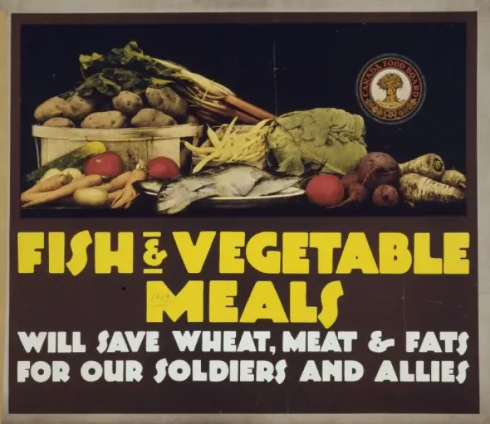 Framed Print : Fish & vegetable meals will save wheat, meat & fats for our Framed Print : Fish & vegetable meals will save wheat, meat & fats for our
