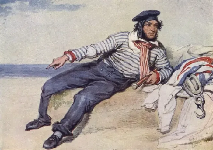 Framed Print : A Fisherman of 1834 by William Derby Framed Print : A Fisherman of 1834 by William Derby