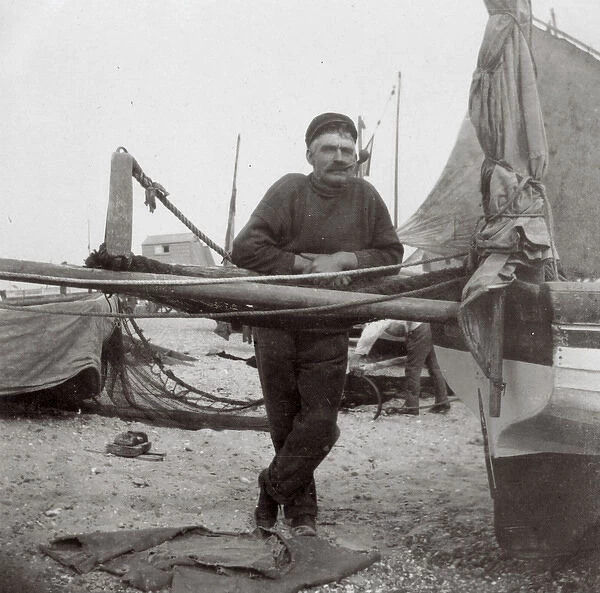 Fisherman with boats, Southwold, Suffolk