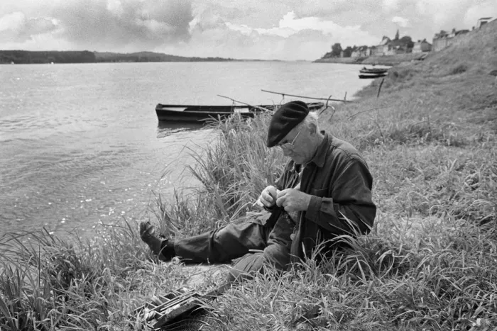 Framed Print : Fisherman, Loire, France Framed Print : Fisherman, Loire, France