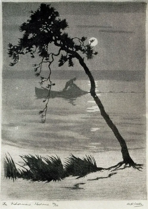 Framed Print : The Fisherman, Nocturne Framed Print : The Fisherman, Nocturne
