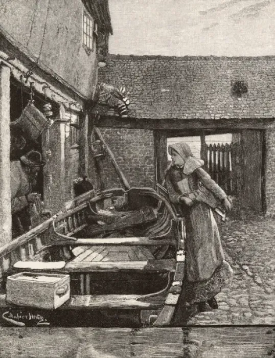 Framed Print : The Fishermans Daughter by Charles Napier Hemy Framed Print : The Fishermans Daughter by Charles Napier Hemy