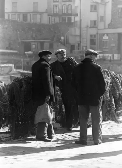 Framed Print : Fishermen in Brixham Harbour, Devon Framed Print : Fishermen in Brixham Harbour, Devon