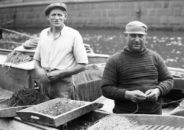 Framed Print : Fishermen Copenhagen Denmark in the 1930s