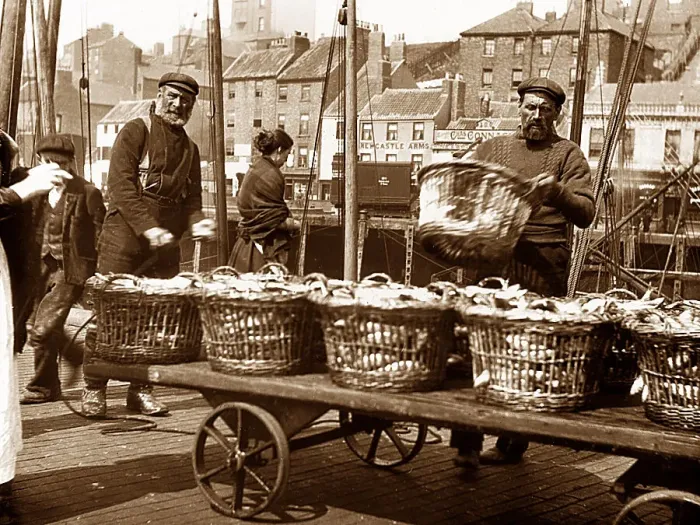 Framed Print : Fishermen, North Shields early 1900's Framed Print : Fishermen, North Shields early 1900's